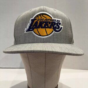 Los Angeles Lakers Hat Mitchell Ness Adjustable Gray Adult Size Preowned